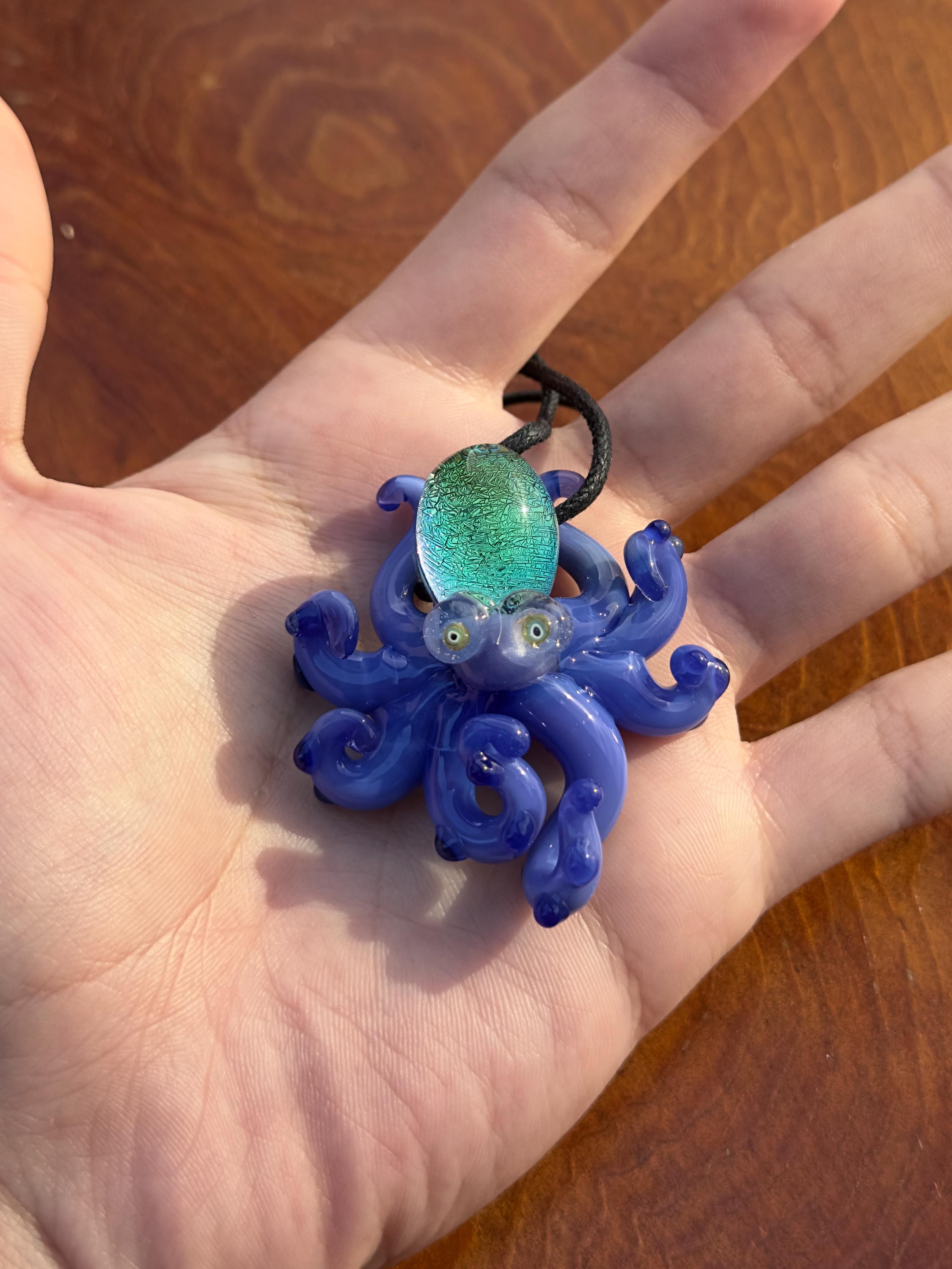 Octopus Necklace - Handmade Blown Glass Octopus Pendant - Unique Sea Creature Jewelry - Ocean-Inspired Necklace - Artisan Glass Art