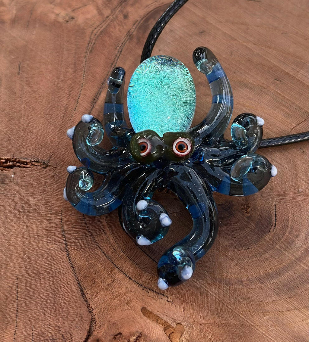 Octopus Necklace - Handmade Blown Glass Octopus Pendant - Unique Sea Creature Jewelry - Ocean-Inspired Necklace - Artisan Glass Art