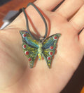Glass Butterfly Necklace - Hand-Blown Butterfly Jewelry - Unique Birthday Gift - Anniversary Gift for Her - Artisan Torchwork Pendant