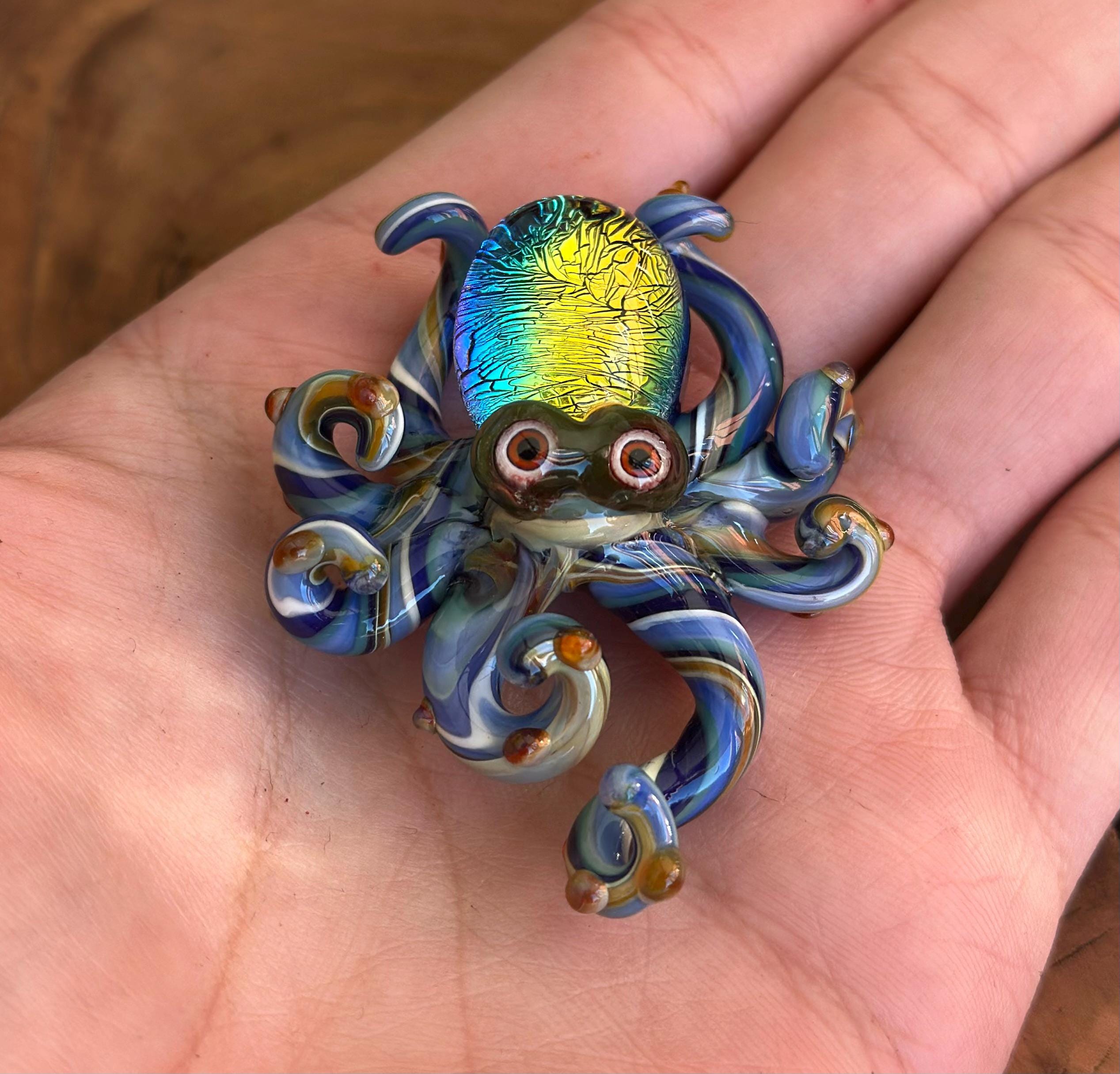 Octopus Necklace - Handmade Blown Glass Octopus Pendant - Unique Sea Creature Jewelry - Ocean-Inspired Necklace - Artisan Glass Art