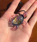 Sea Turtle Necklace - Handmade Blown Glass Pendant - Ocean-Inspired Jewelry - Unique Sea Creature Necklace - Dichroic Glass Art - Torchwork