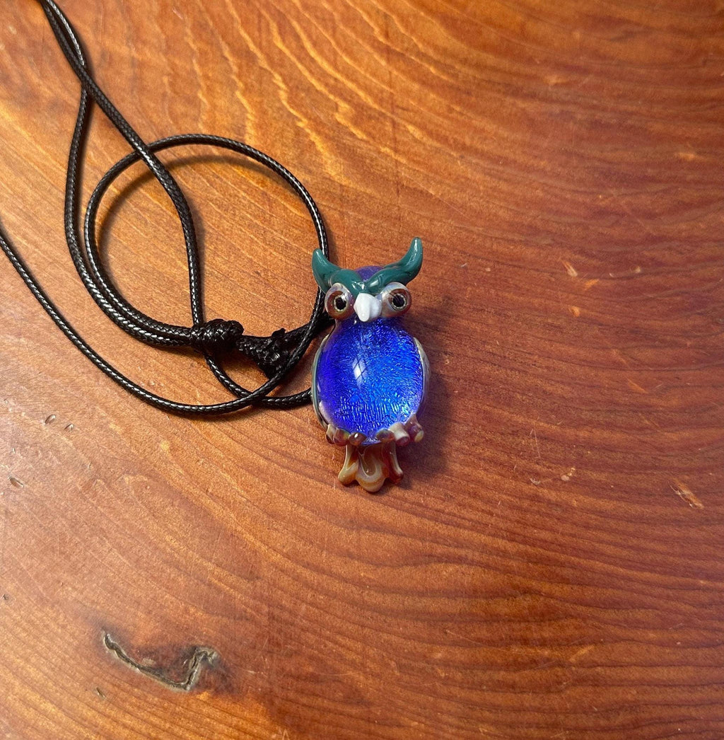 Owl - Glass Pendant Necklace