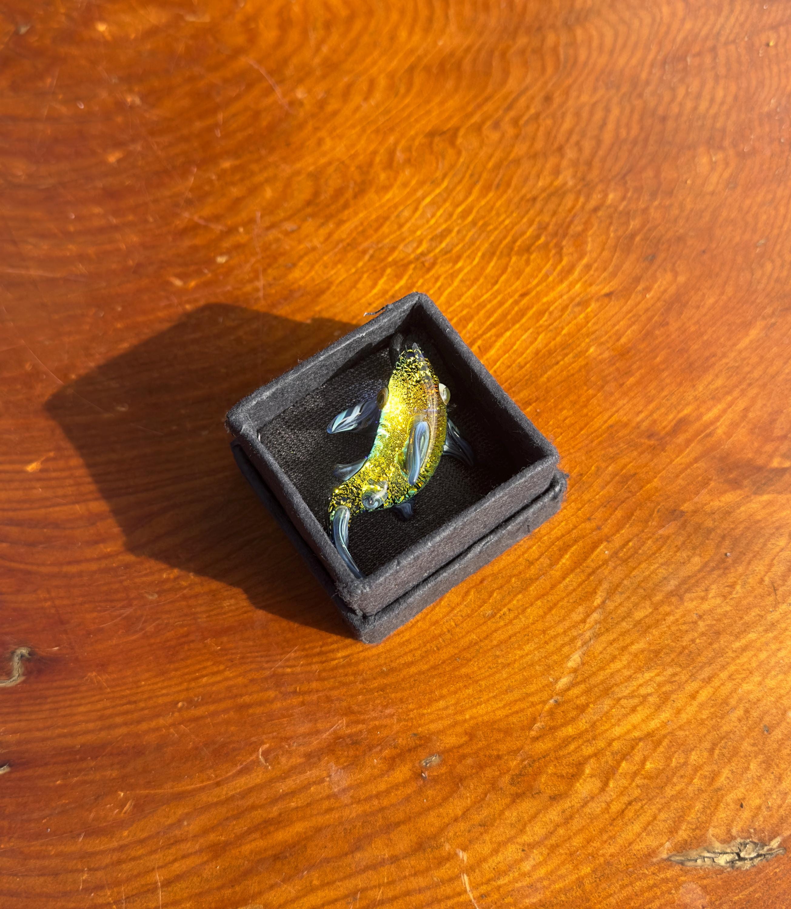 Blown Glass Shark Necklace: Handmade Borosilicate Sea Creature Pendant