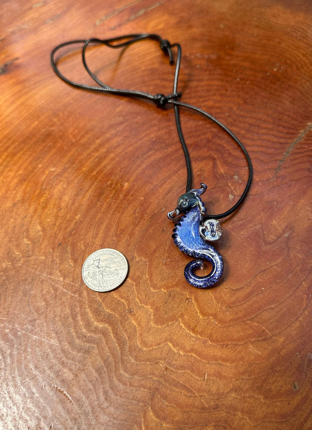 Seahorse Necklace - Ocean-Inspired Blown Glass Jewelry - Handmade Sea Creature Pendant - Dichroic Statement Necklace - Beach Lover Gift