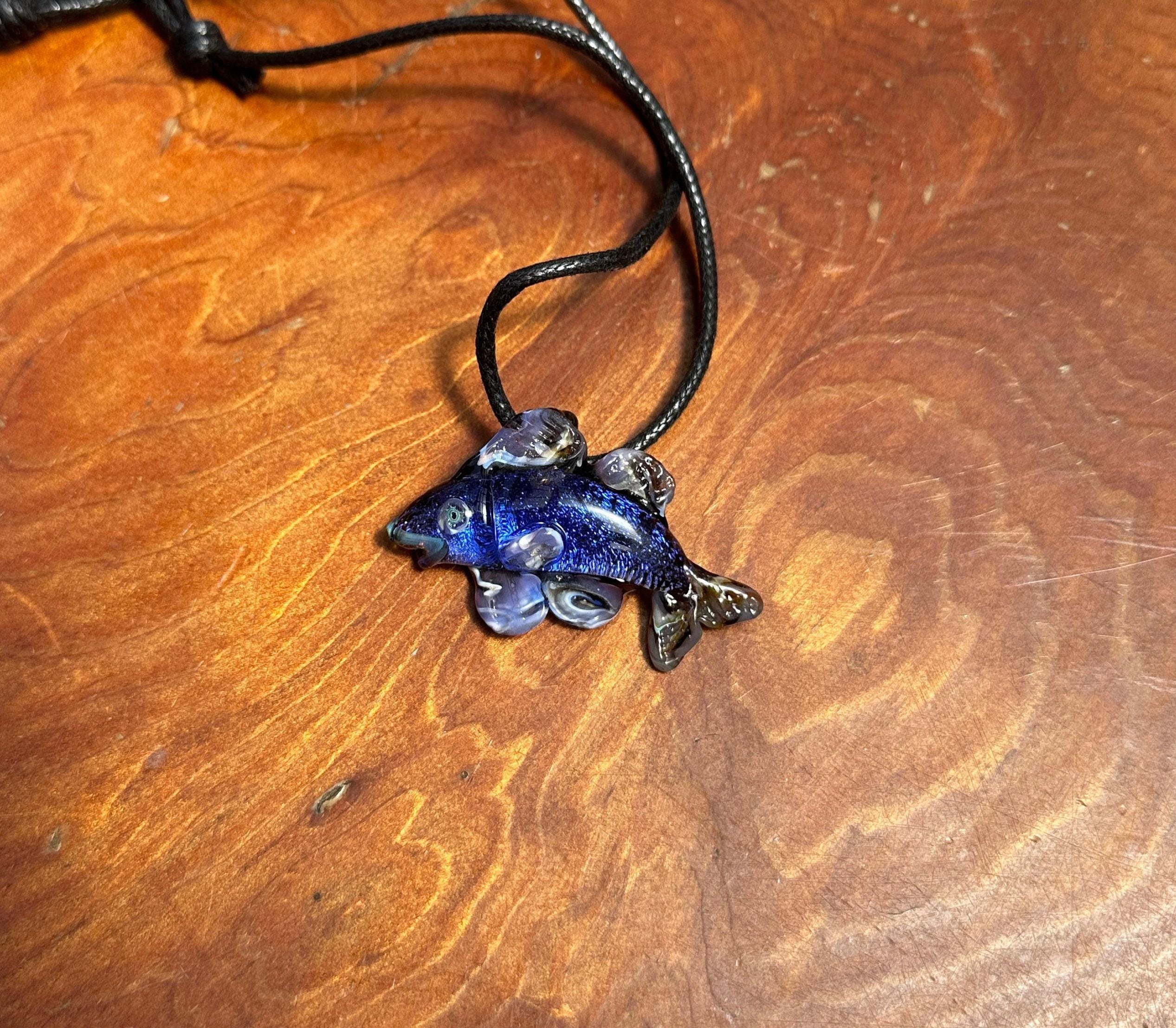 Salmon - Glass Pendant Necklace Craftwork