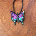 Glass Butterfly Necklace - Hand-Blown Butterfly Jewelry - Unique Birthday Gift - Anniversary Gift for Her - Artisan Torchwork Pendant