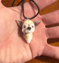 Glass Dog Necklace Handmade - Lampwork