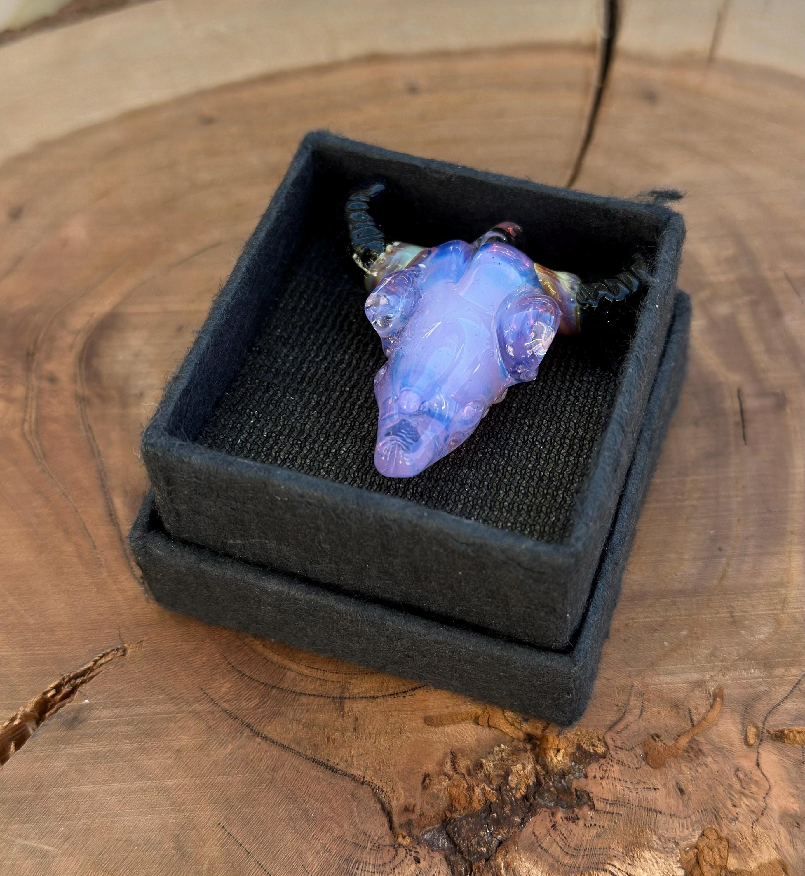 Bull Skull - Glass Pendant Necklace Handmade - Bull Skull Pendant - Glass Jewelry - Glass Bull Skull - Western Jewelry - Boho Glass Jewelry