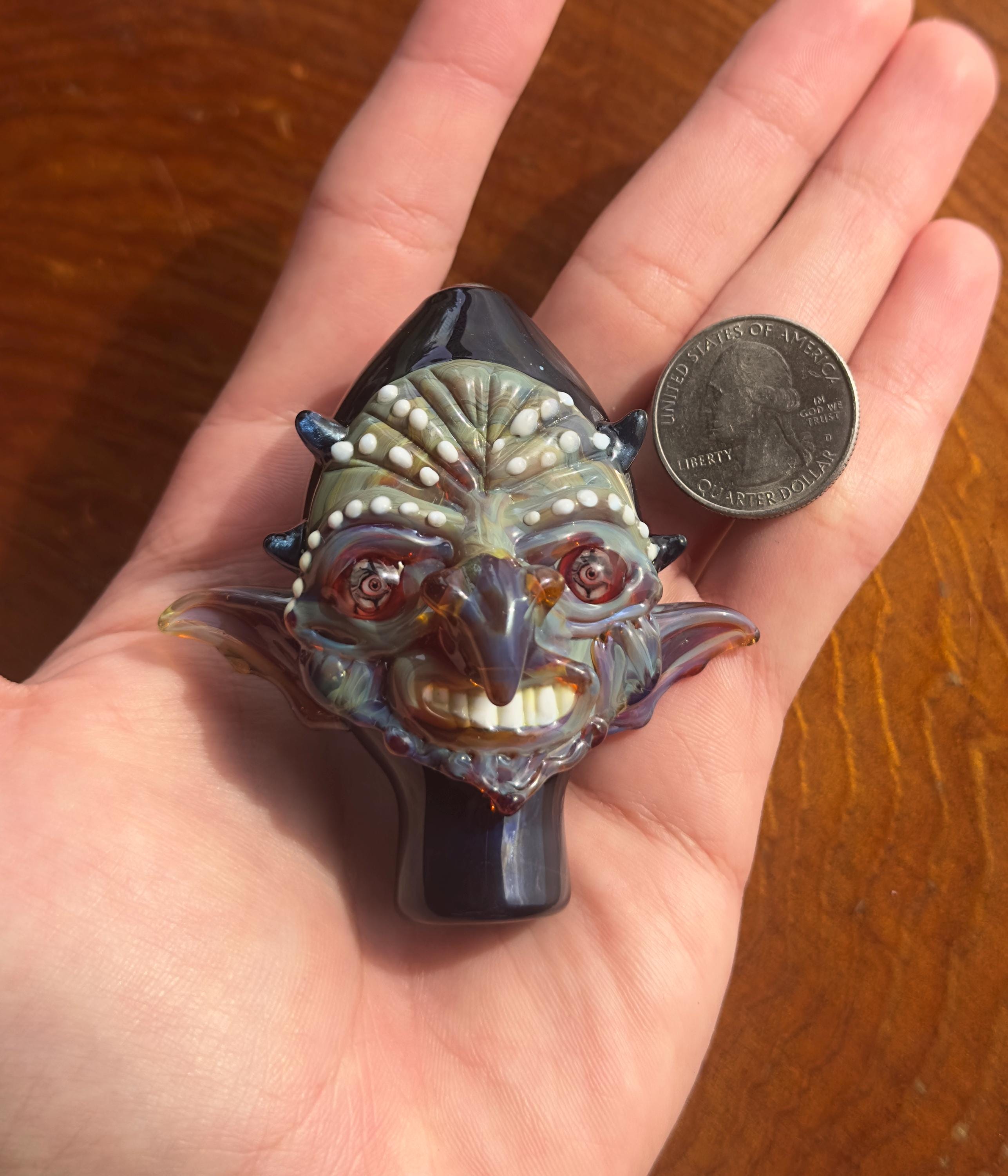 Goblin Pendant Necklace - Functional Glass Jewelry - Witchy And Fantasy Inspired Accessory - Perfect For Halloween - Unique Gift - Halloween