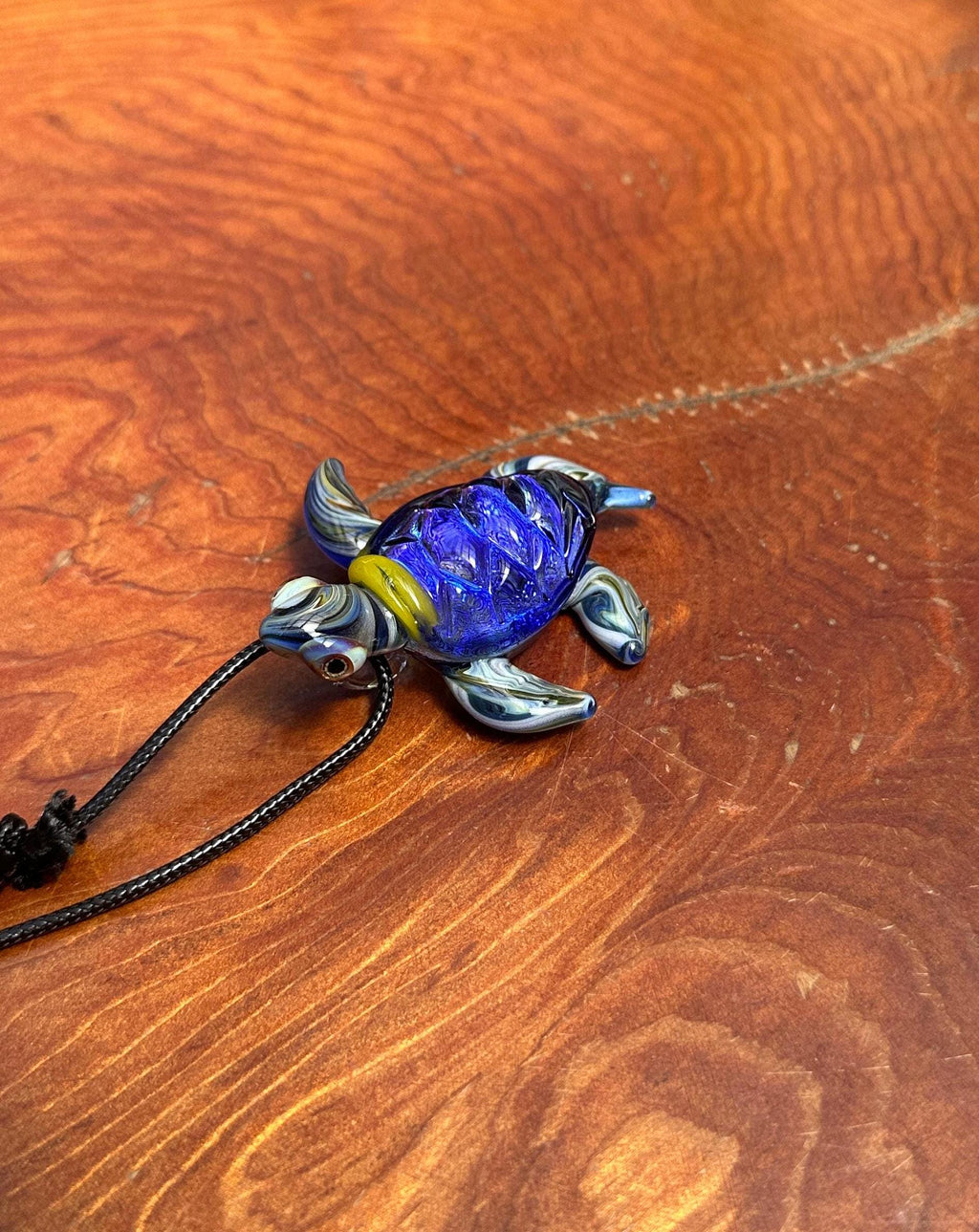 Sea Turtle Necklace - Handmade Blown Glass Pendant - Ocean-Inspired Jewelry - Unique Sea Creature Necklace - Dichroic Glass Art - Torchwork
