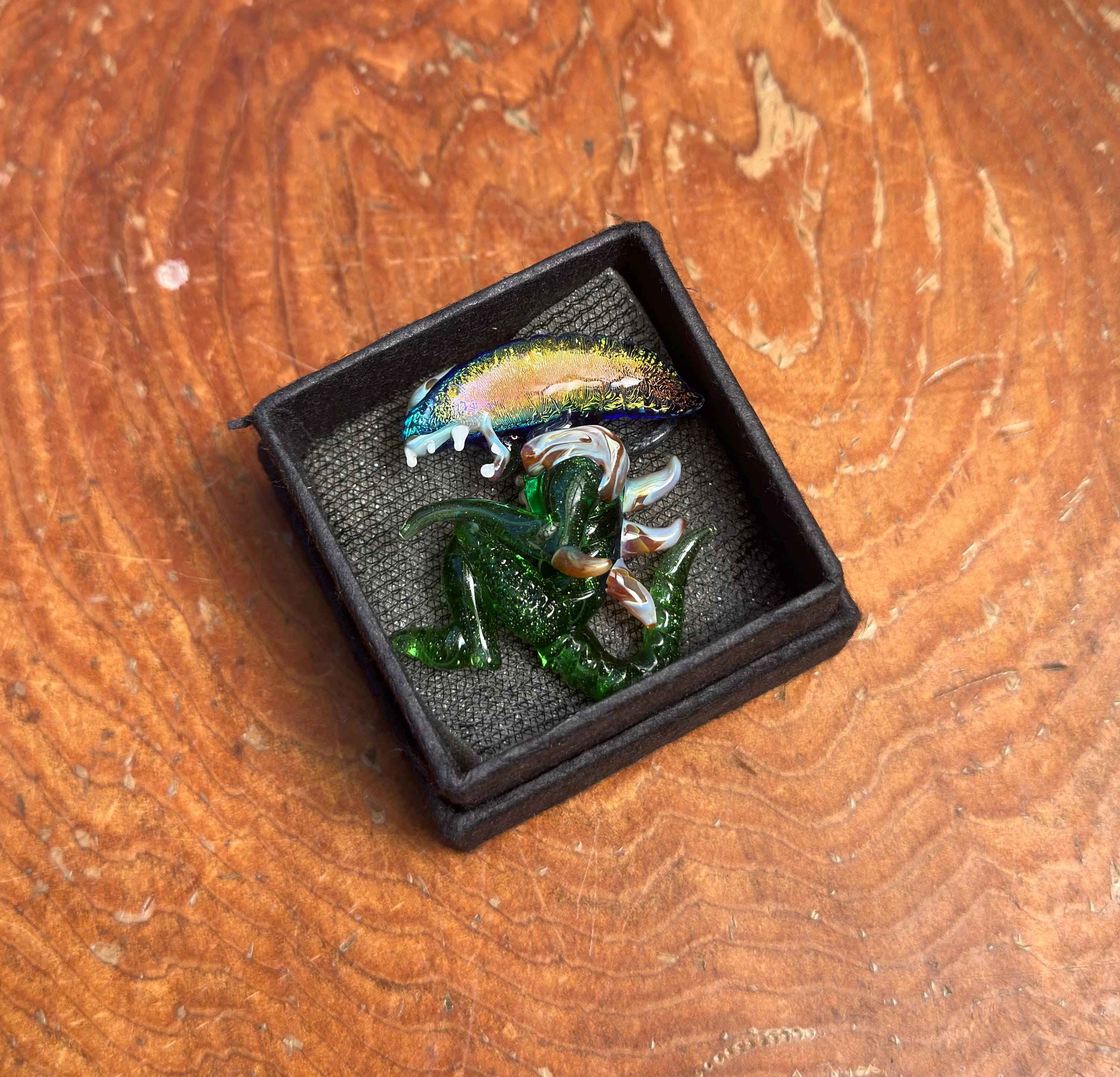 Dichroic Glass Alien Pendant Necklace: Handmade Cosmic Jewelry