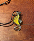 Seahorse Necklace - Ocean-Inspired Blown Glass Jewelry - Handmade Sea Creature Pendant - Dichroic Statement Necklace - Beach Lover Gift