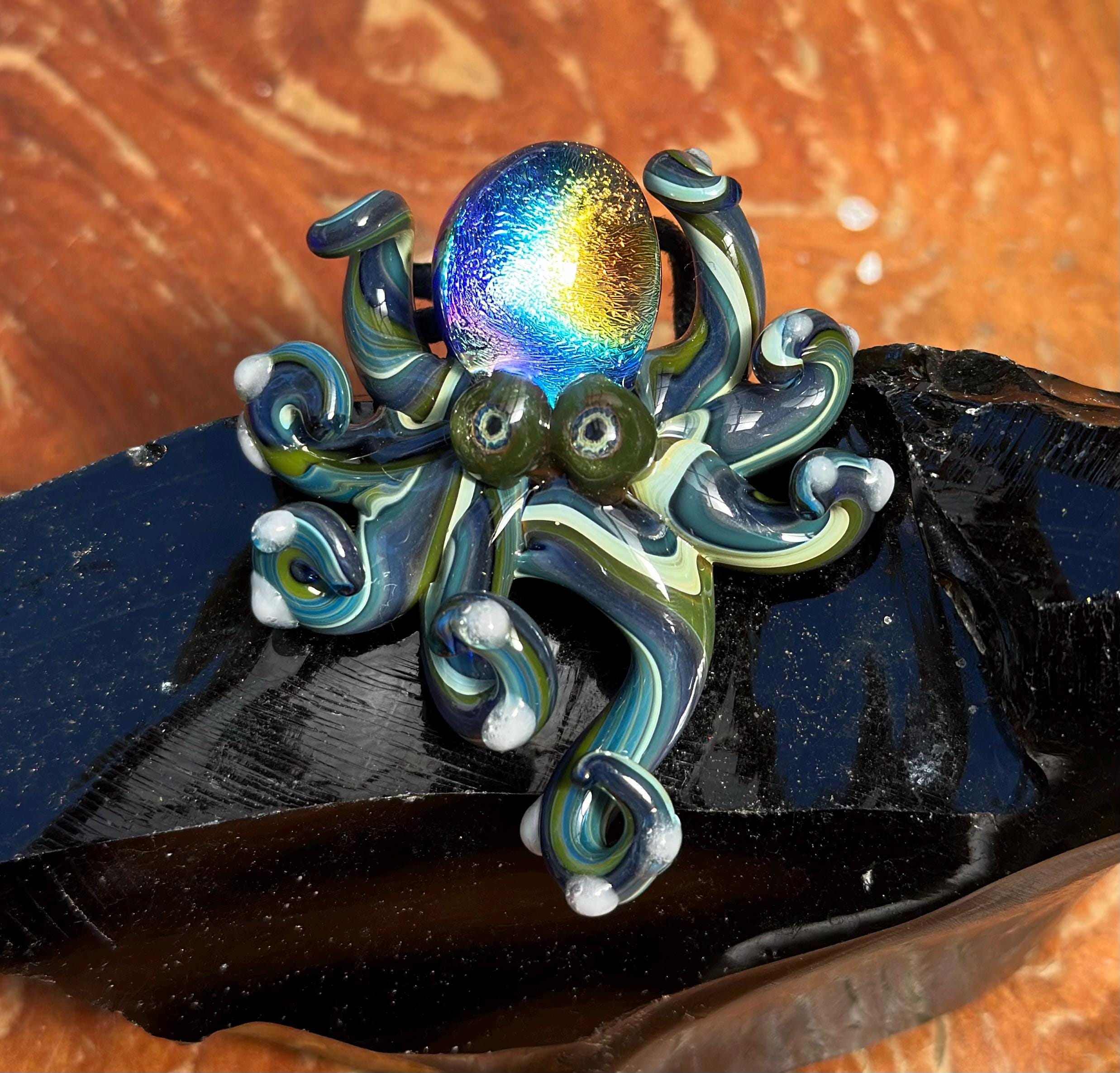 Dichroic Glass Sea Turtle Necklace: Handmade Borosilicate Pendant