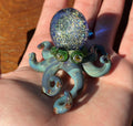 Handmade Dichroic Glass Octopus Sculpture – Galaxy Ocean Decor