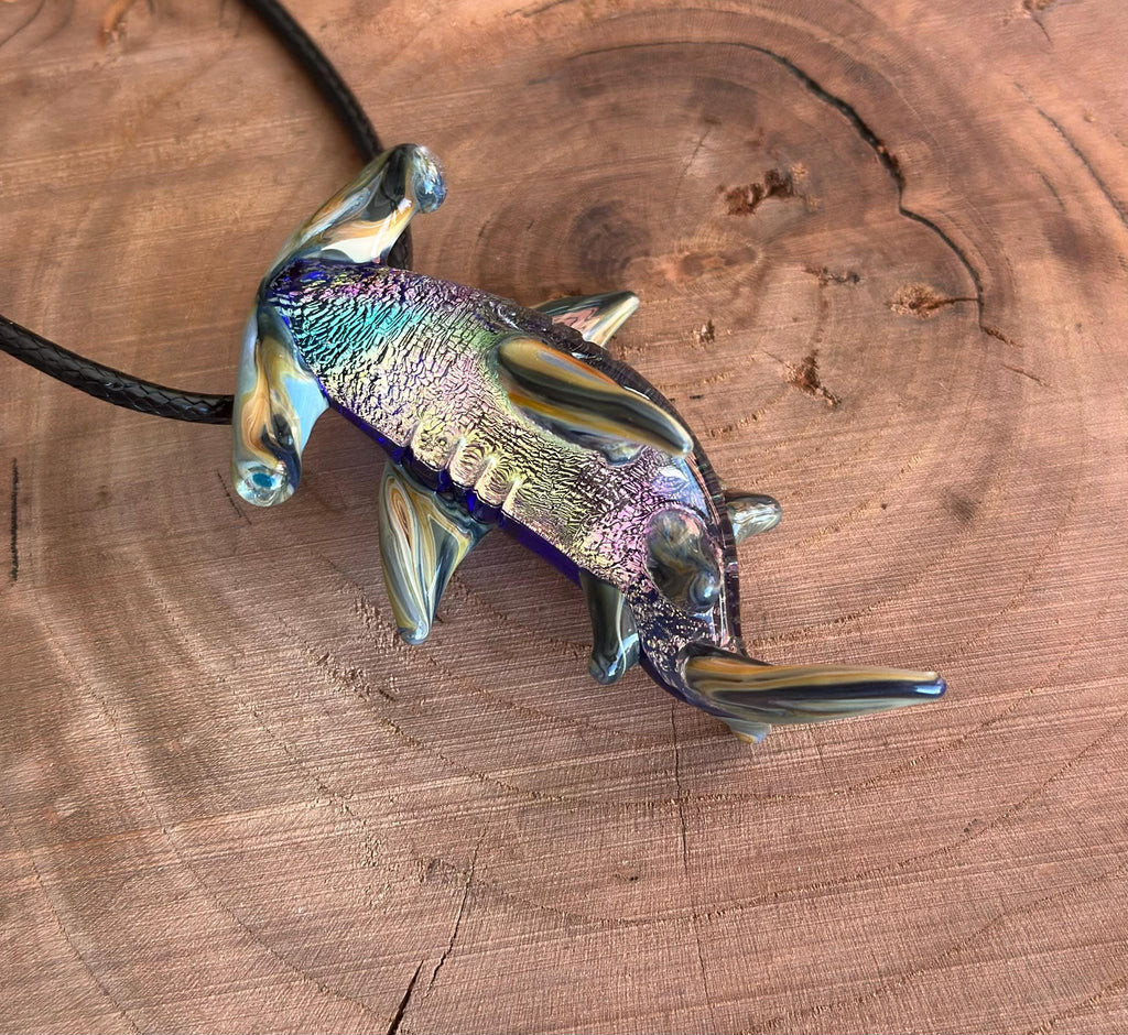 Handmade Blown Glass Hammerhead Shark Necklace – Ocean Jewelry