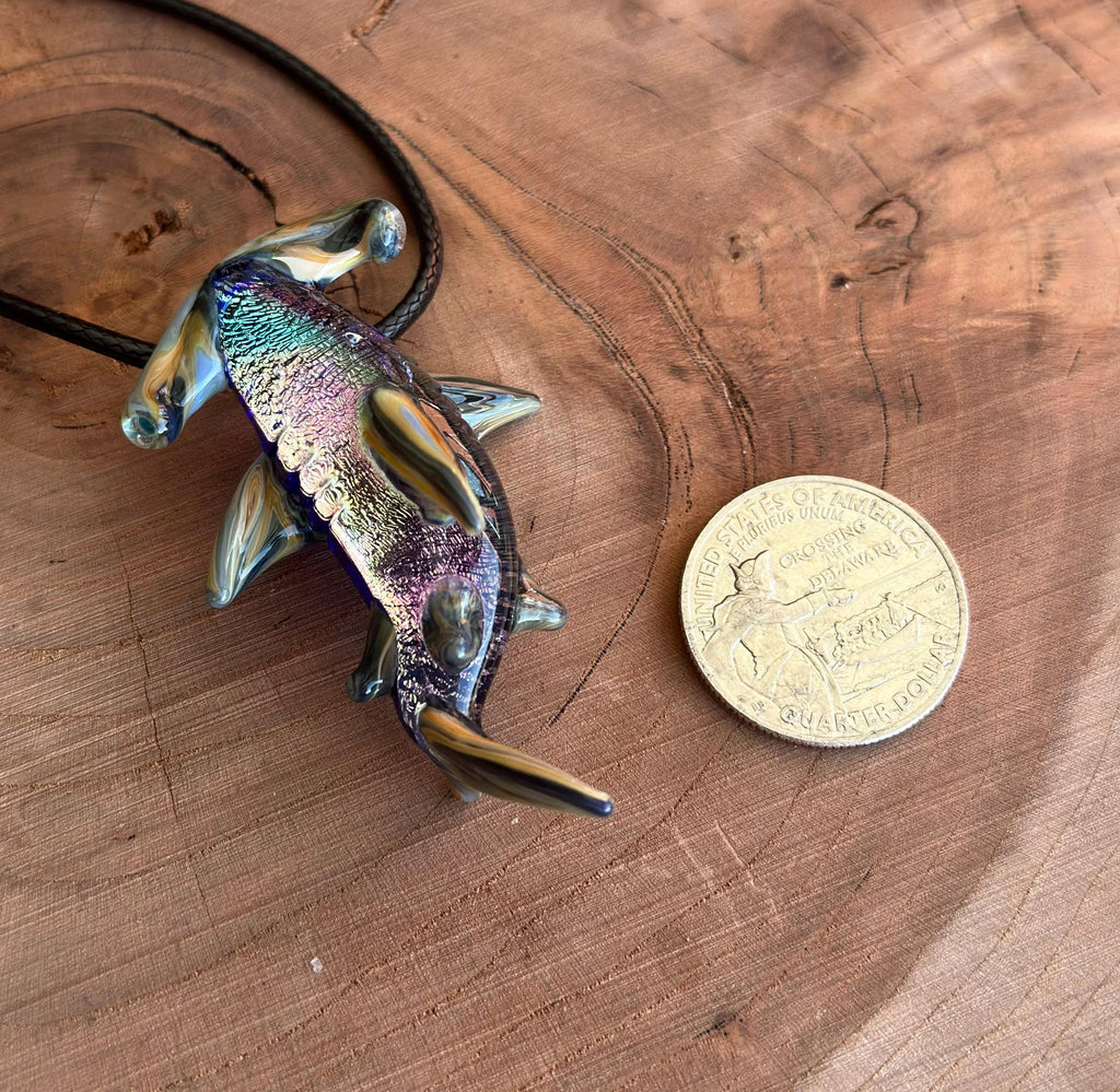 Handmade Blown Glass Hammerhead Shark Necklace – Ocean Jewelry