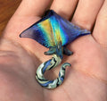 Stingray Necklace - Handmade Blown Glass Pendant - Ocean-Inspired Jewelry - Unique Sea Creature Necklace - Artisan Glass Art