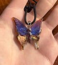 Glass Butterfly Necklace - Hand-Blown Butterfly Jewelry - Unique Birthday Gift - Anniversary Gift for Her - Artisan Torchwork Pendant