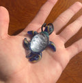 Sea Turtle Necklace - Handmade Blown Glass Pendant - Ocean-Inspired Jewelry - Unique Sea Creature Necklace - Dichroic Glass Art - Torchwork