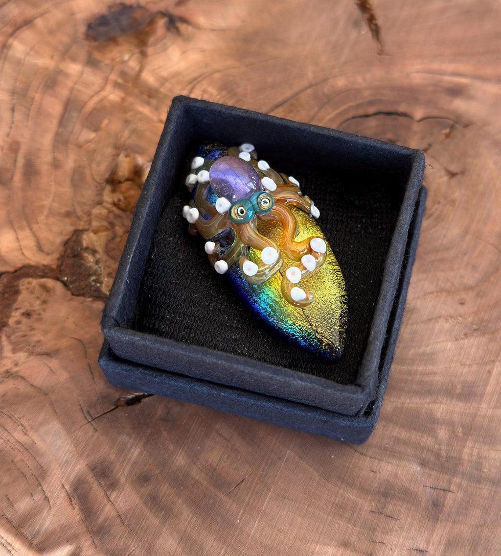 Octopus Necklace - Handmade Blown Glass Octopus Pendant - Unique Sea Creature Jewelry - Ocean-Inspired Necklace - Artisan Glass Art
