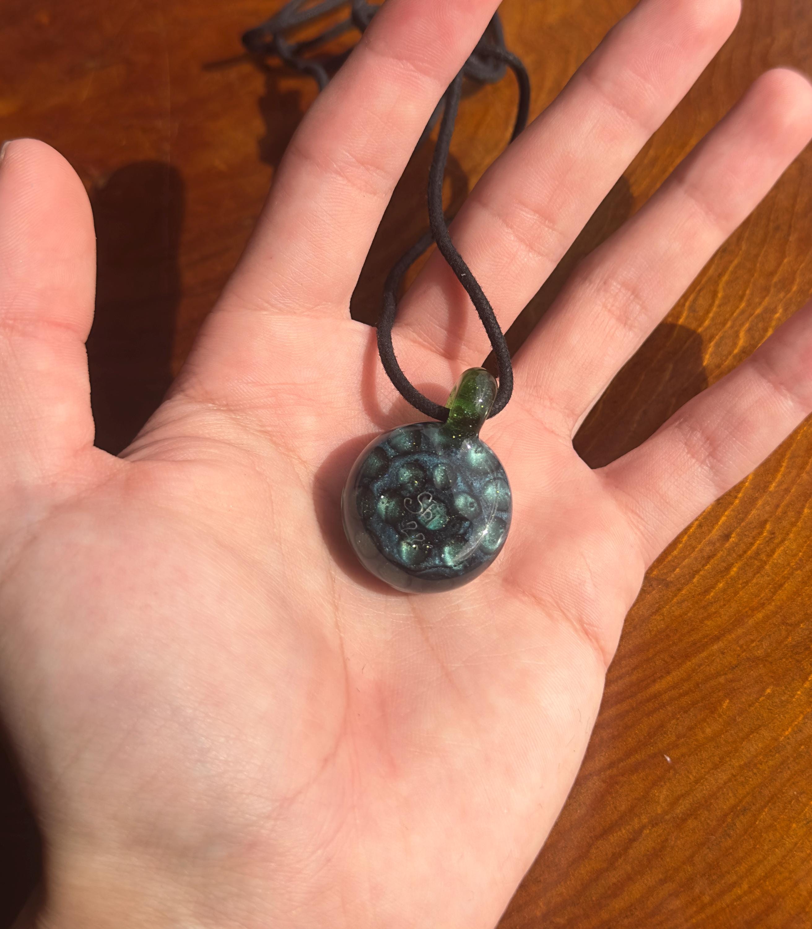 Handmade Glass Flower Necklace: Torchwork Floral Pendant