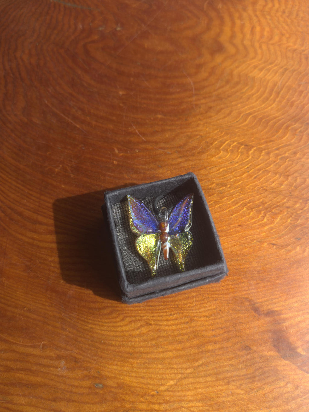 Glass Butterfly Necklace - Hand-Blown Butterfly Jewelry - Unique Birthday Gift - Anniversary Gift for Her - Artisan Torchwork Pendant