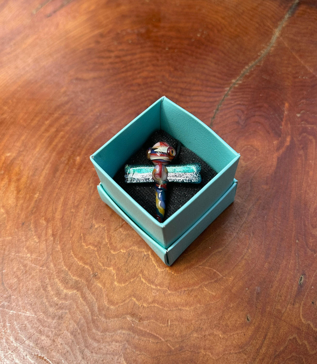 Dragonfly - Glass Pendant Necklace Handmade