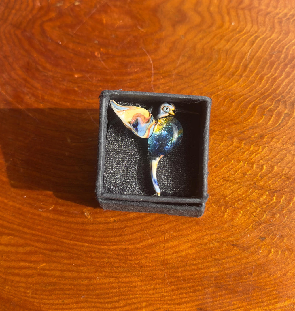 Glass Hummingbird Necklace - Hand-Blown Hummingbird Jewelry - Unique Gift for Her - Artisan Glass Pendant - Colorful Bird Necklace - Art