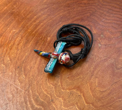Dragonfly - Glass Pendant Necklace Handmade