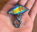 Stingray Necklace - Handmade Blown Glass Pendant - Ocean-Inspired Jewelry - Unique Sea Creature Necklace - Artisan Glass Art