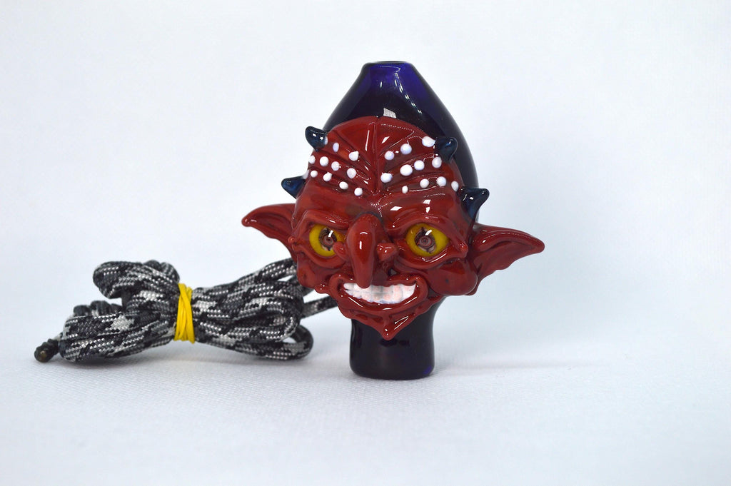 Handmade Glass Goblin Pendant Necklace - Flamecraft Fantasy Accessory