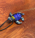 Sea Turtle Necklace - Handmade Blown Glass Pendant - Ocean-Inspired Jewelry - Unique Sea Creature Necklace - Dichroic Glass Art - Torchwork