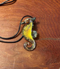 Seahorse Necklace - Ocean-Inspired Blown Glass Jewelry - Handmade Sea Creature Pendant - Dichroic Statement Necklace - Beach Lover Gift