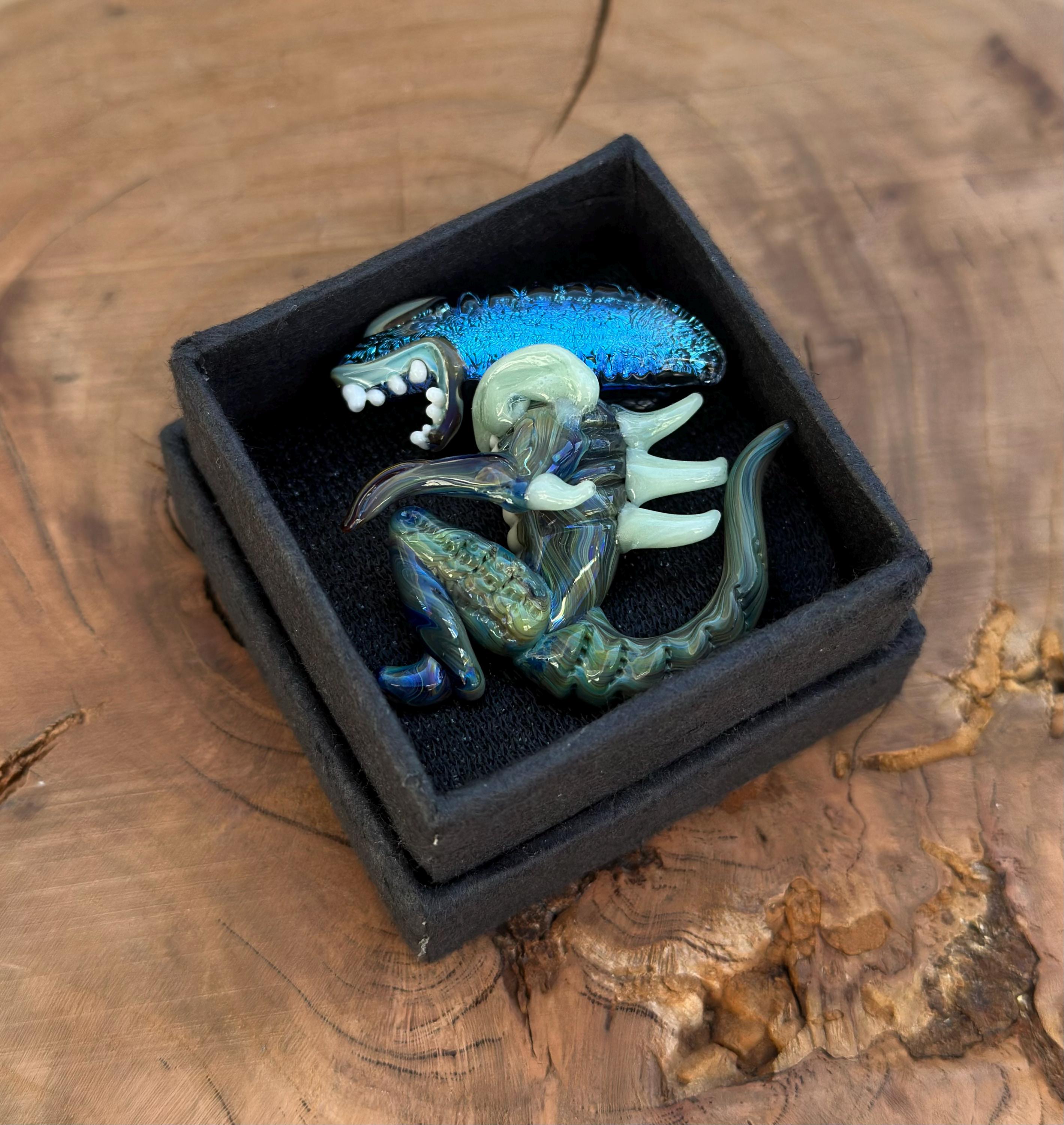 Dichroic Glass Alien Pendant Necklace - Unique Handmade Cosmic Jewelry - Sci-Fi - Outer Space - UFO Gift Idea, Color-Changing Pendant