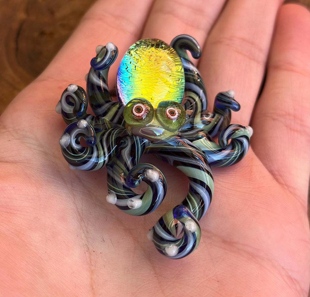 Octopus Necklace - Handmade Blown Glass Octopus Pendant - Unique Sea Creature Jewelry - Ocean-Inspired Necklace - Artisan Glass Art