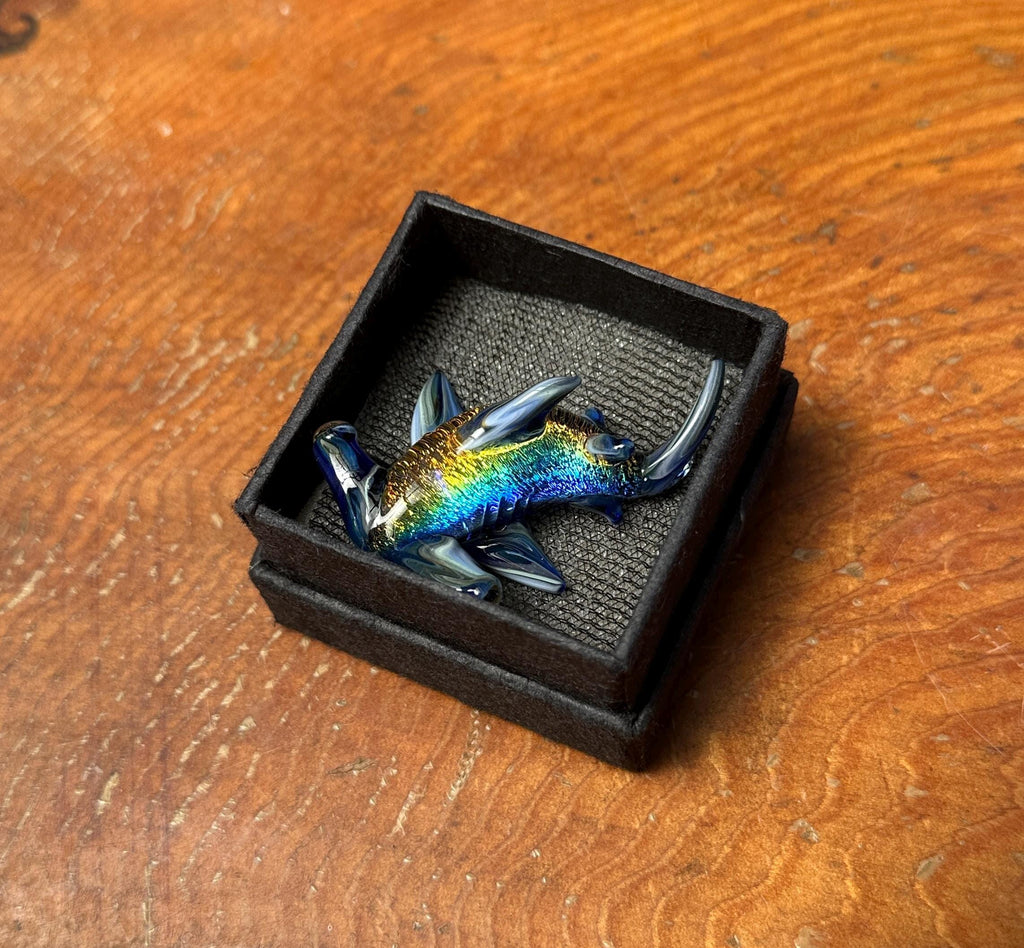 Hammerhead Shark Necklace - Blown Glass - Sea Glass Jewelry Statement Necklace - Ocean Necklace - Handmade Glass Sea Creature Necklace