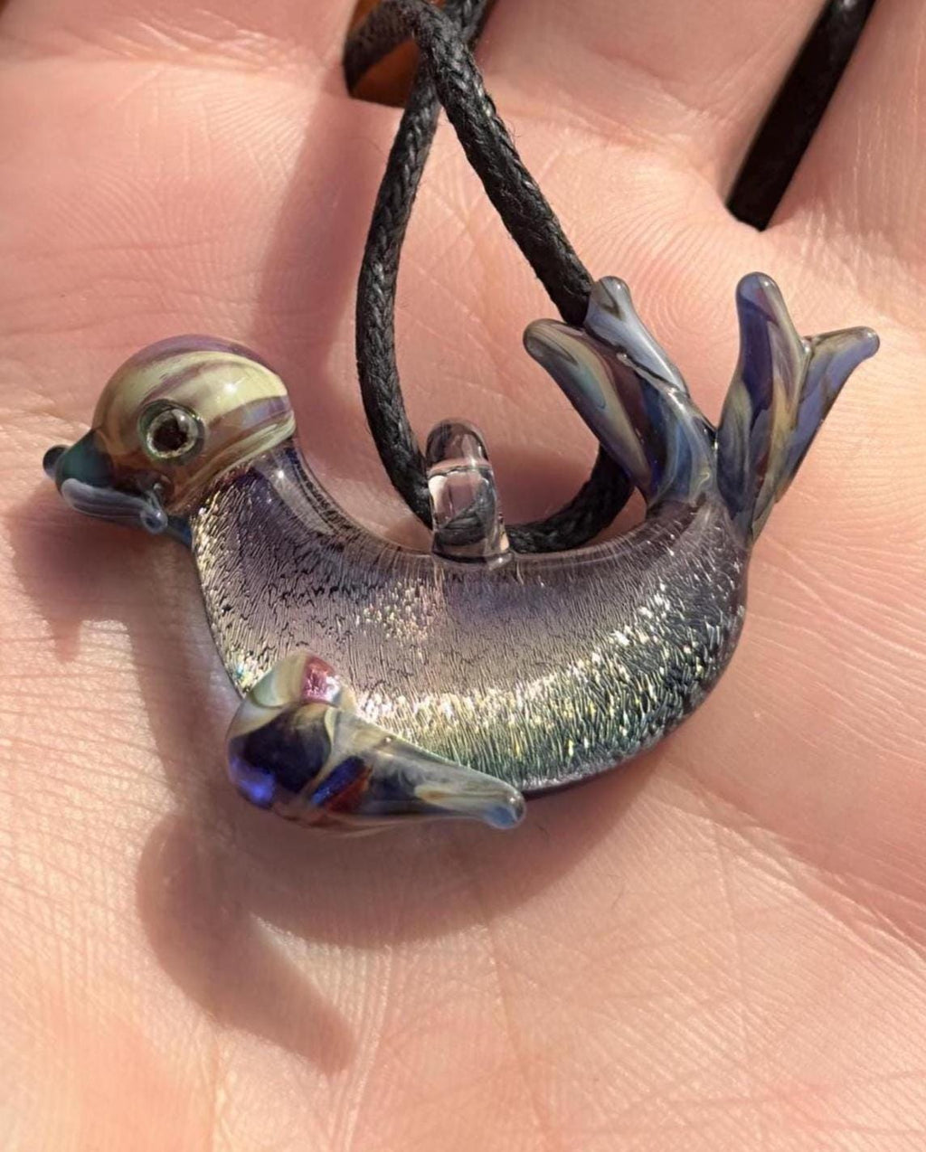 Glass Sea Lion Necklace - Sea Lion Pendant - Ocean Inspired Necklace - Handblown Glass Sea Lion Jewelry - Gift For Her - Statement Necklace