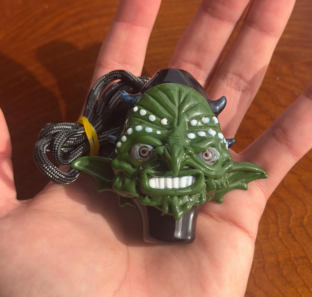 Goblin Pendant Necklace - Functional Glass Jewelry - Witchy And Fantasy Inspired Accessory - Perfect For Halloween - Unique Gift - Halloween
