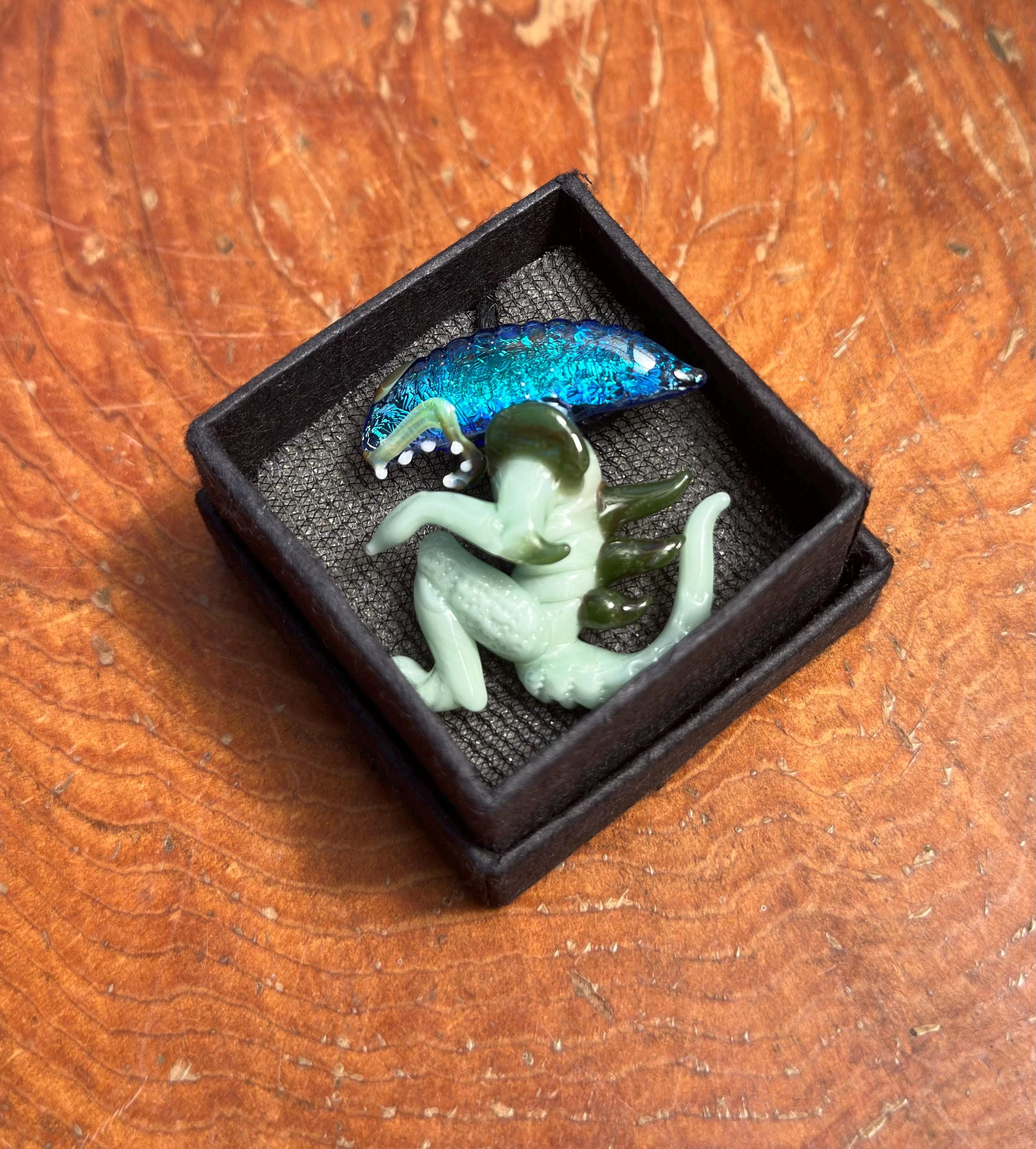 Dichroic Glass Alien Pendant Necklace - Unique Handmade Cosmic Jewelry - Sci-Fi - Outer Space - UFO Gift Idea, Color-Changing Pendant