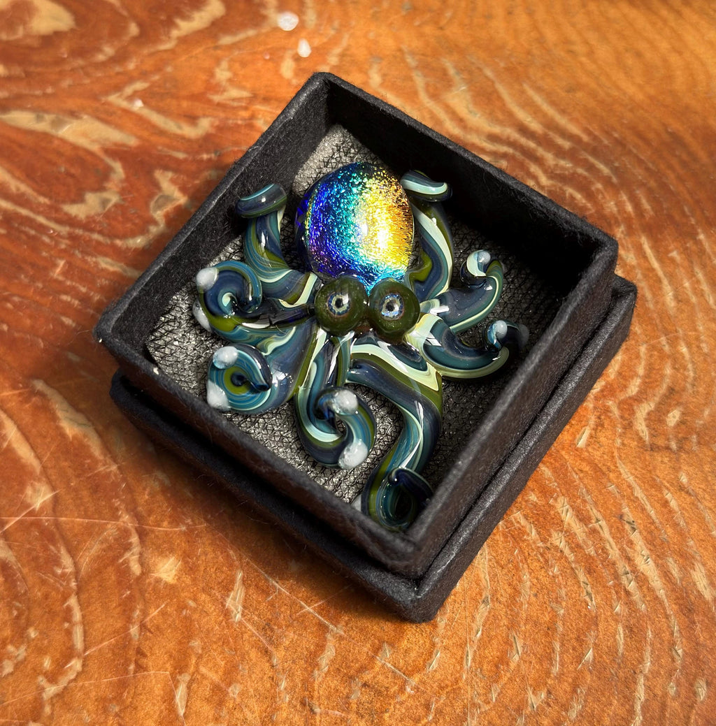 Dichroic Glass Sea Turtle Necklace: Handmade Borosilicate Pendant