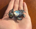 Sea Turtle Necklace - Handmade Blown Glass Pendant - Ocean-Inspired Jewelry - Unique Sea Creature Necklace - Dichroic Glass Art - Torchwork