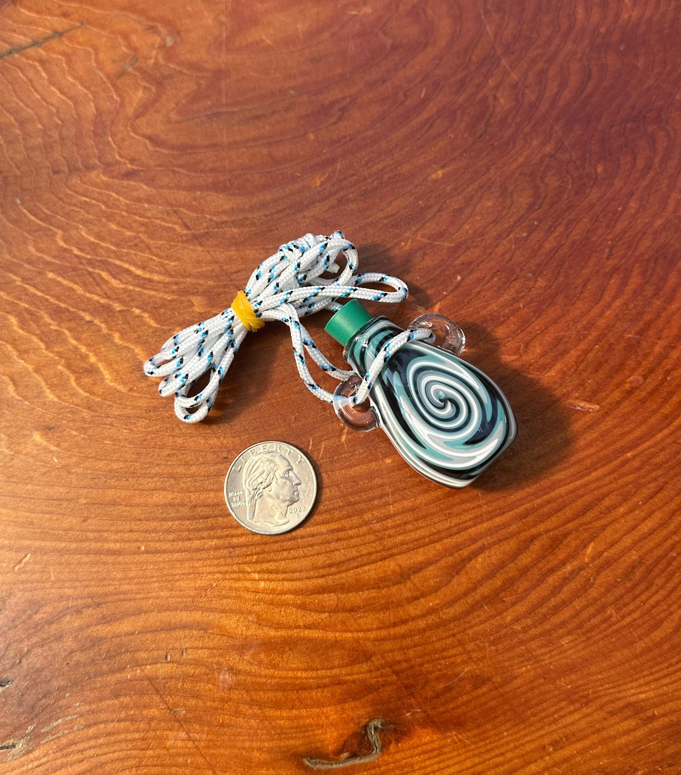 Tiny Glass Bottle Necklace - Handmade Pendant