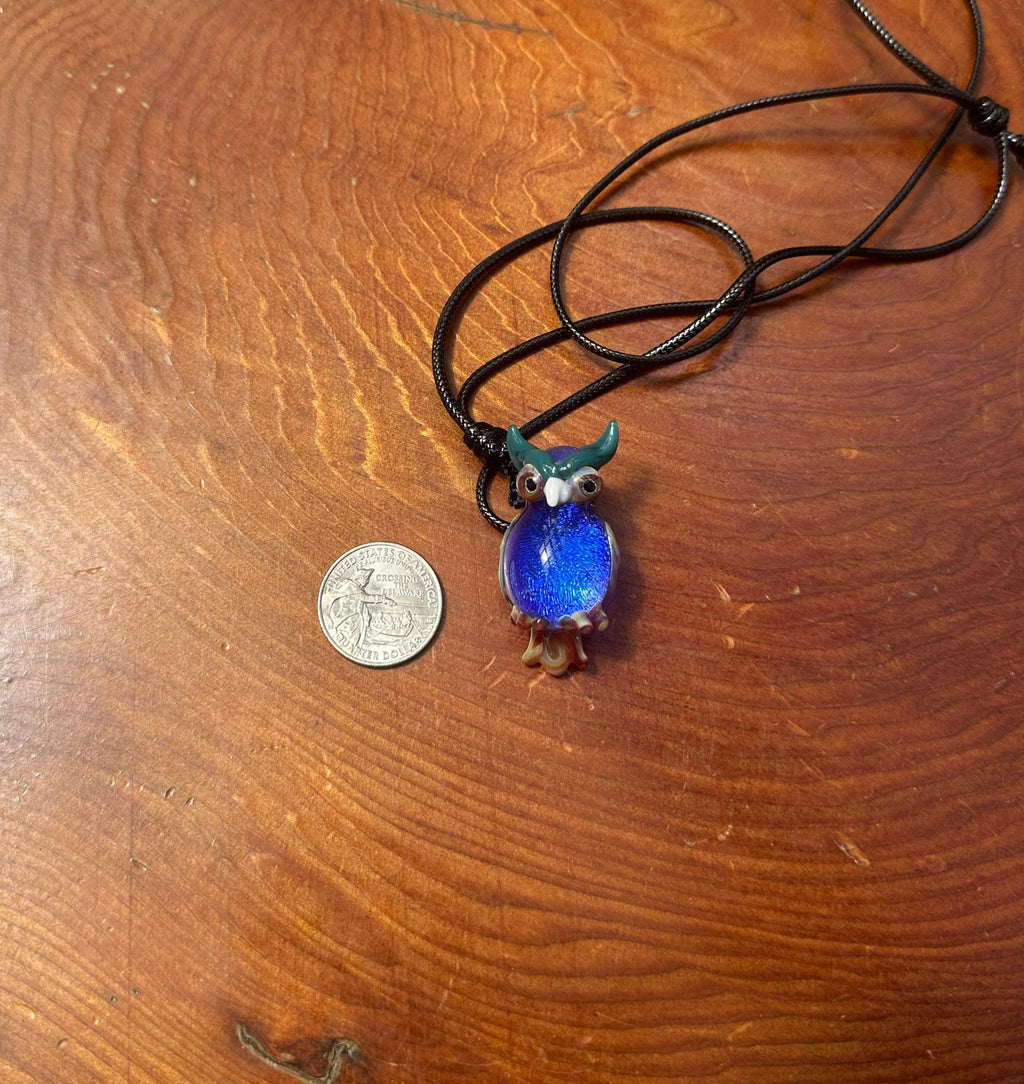 Owl - Glass Pendant Necklace