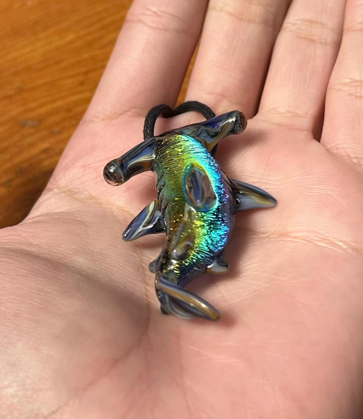 Hammerhead Shark Necklace - Blown Glass - Sea Glass Jewelry Statement Necklace - Ocean Necklace - Handmade Glass Sea Creature Necklace