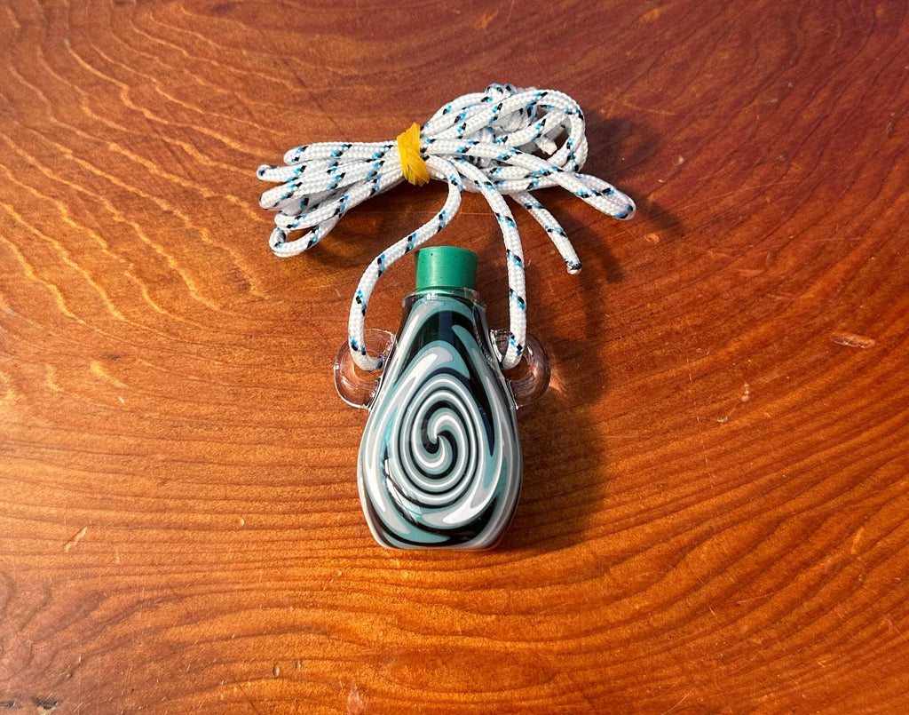 Tiny Glass Bottle Necklace - Handmade Pendant