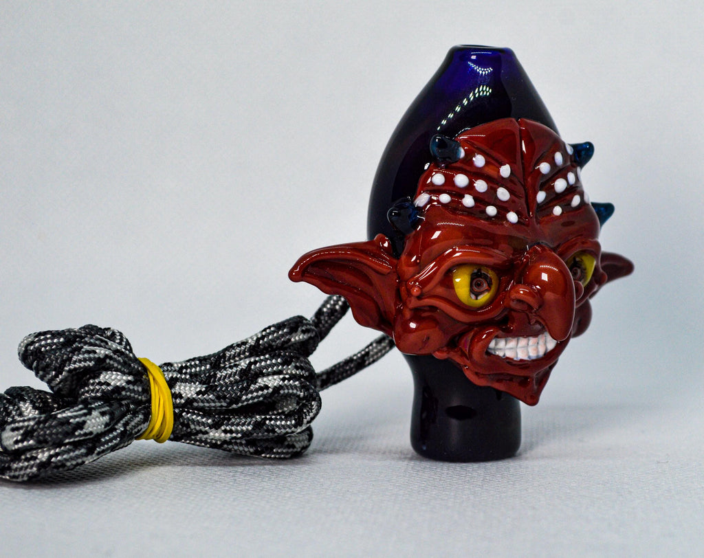 Handmade Glass Goblin Pendant Necklace - Flamecraft Fantasy Accessory