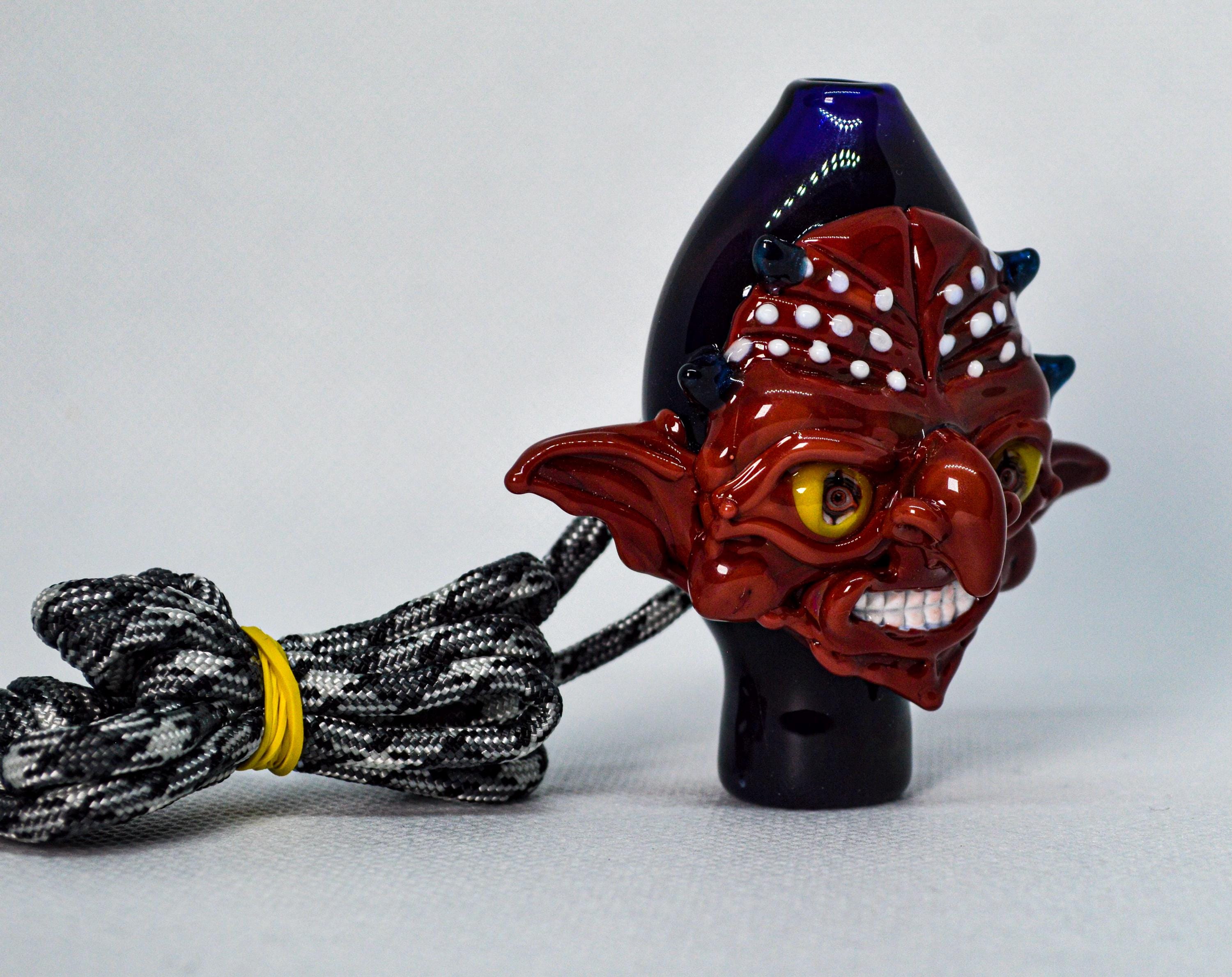 Handmade Glass Goblin Pendant Necklace - Flamecraft Fantasy Accessory