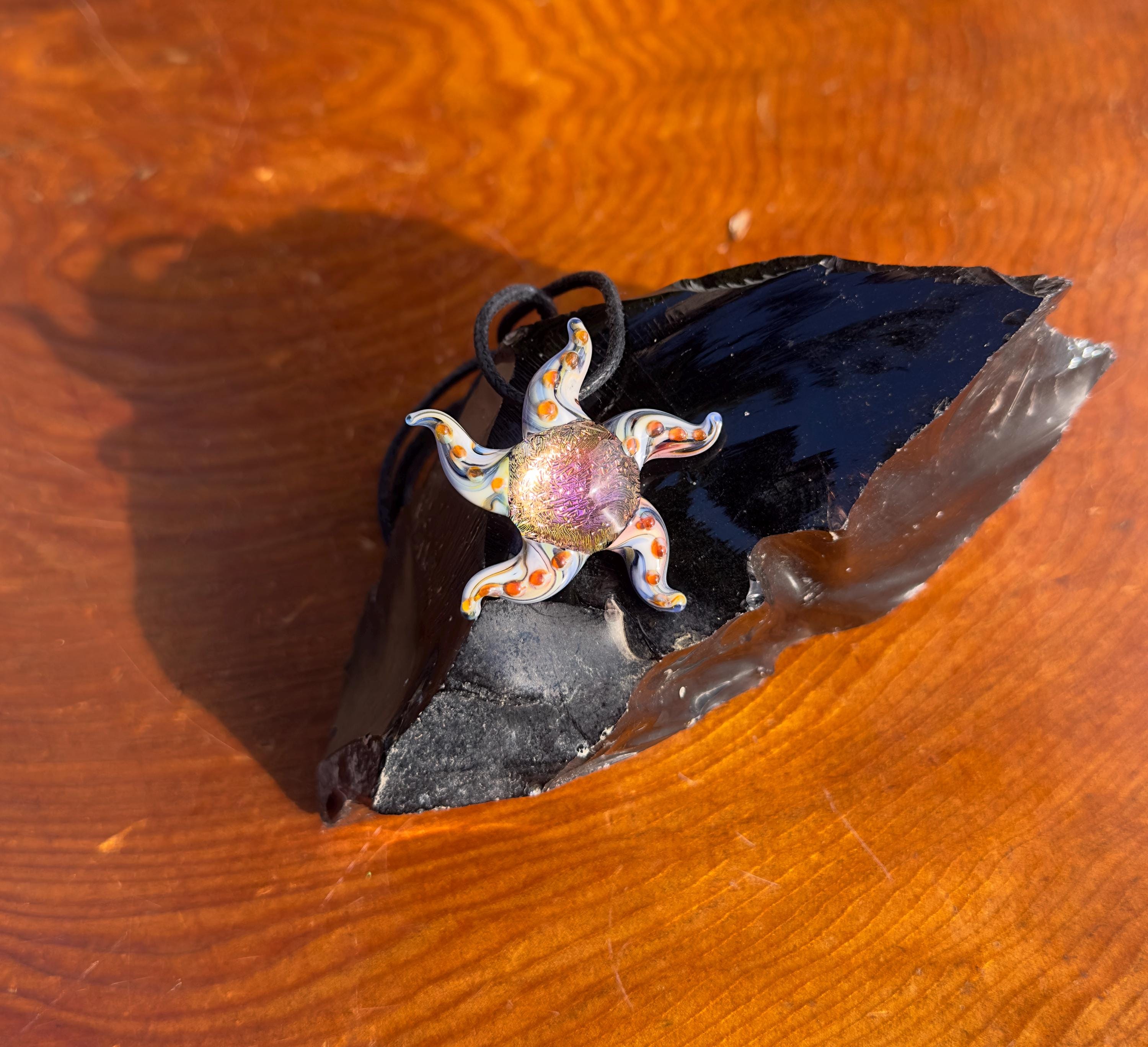 Handmade Ocean Glass Starfish Pendant Necklace - Unique Beachy Jewelry - Bohemia Sea-Inspired - Gift For Women - Dainty Coastal Accessory