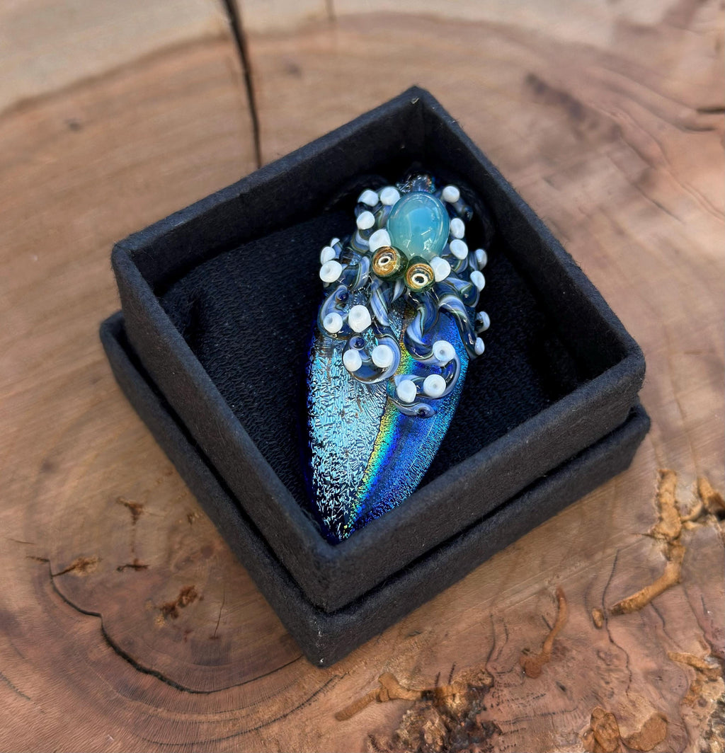 Octopus Necklace - Handmade Blown Glass Octopus Pendant - Unique Sea Creature Jewelry - Ocean-Inspired Necklace - Artisan Glass Art