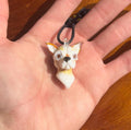 Glass Dog Necklace Handmade - Lampwork